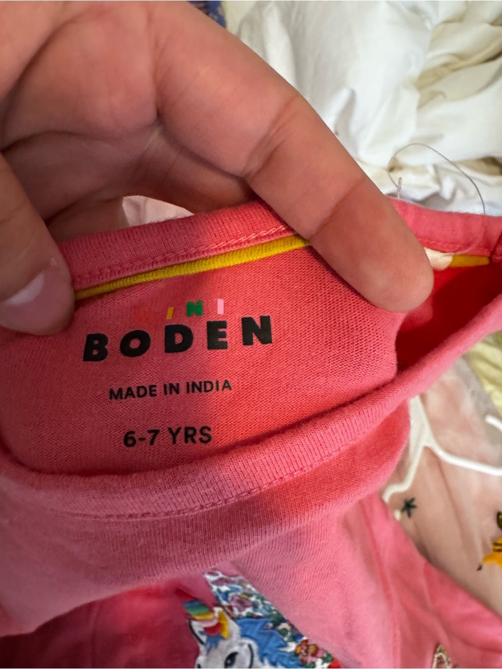 Mini Boden Hot Pink Unicorn Butterfly Long Sleeve Dress - Picture 5 of 5